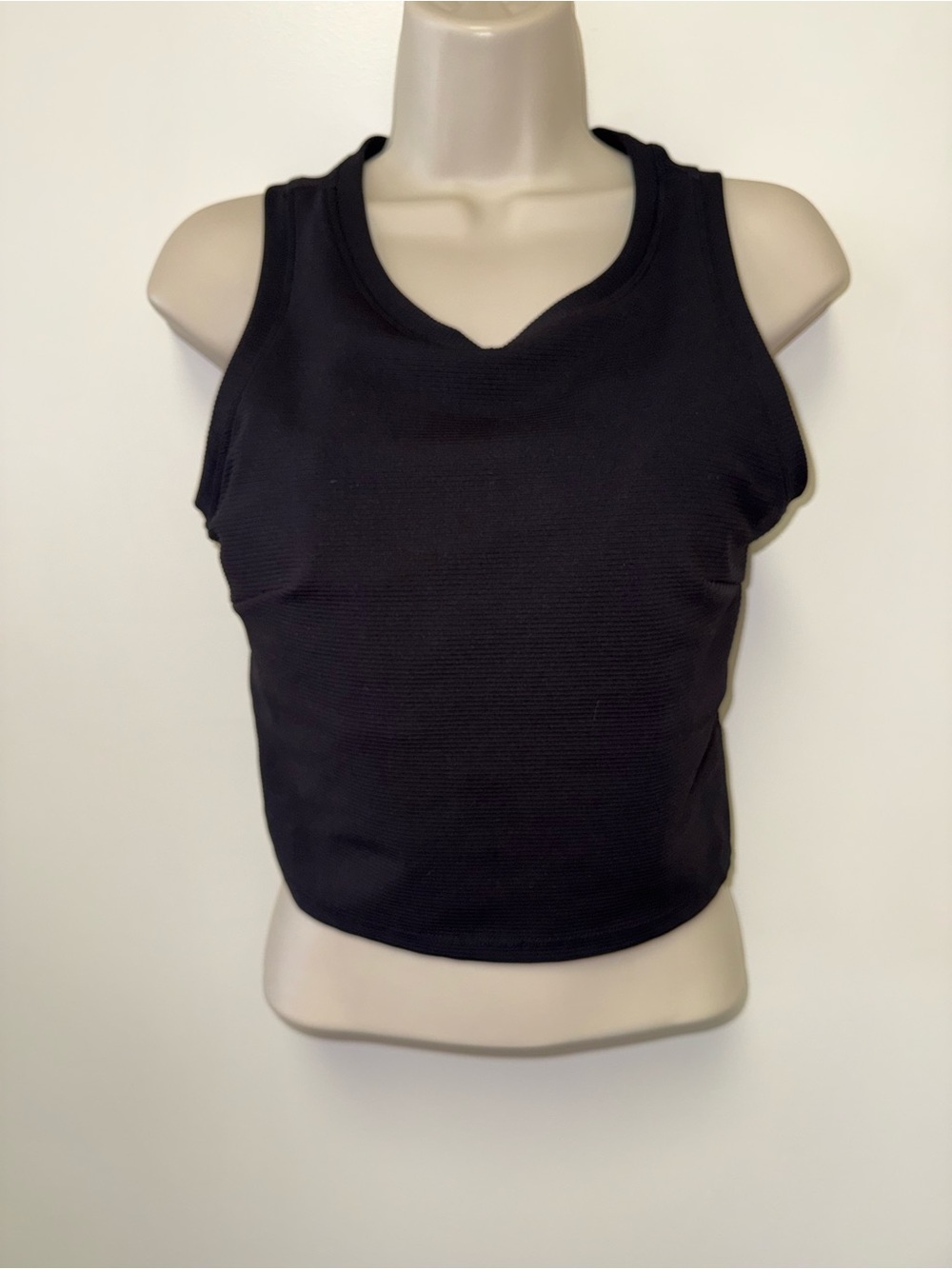 Move Theology (Large) Black Ribbed Cropped Tank Top